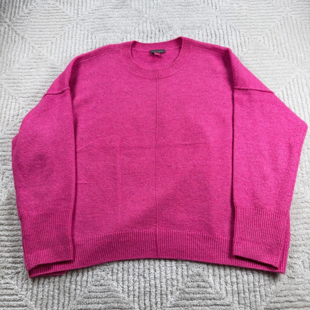 Vince Camuto Sweater Women's Large Pink Boxy Barbiecore Oversized Bright Cozy